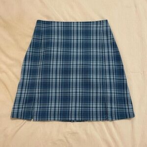 brandy melville plaid blue skirt